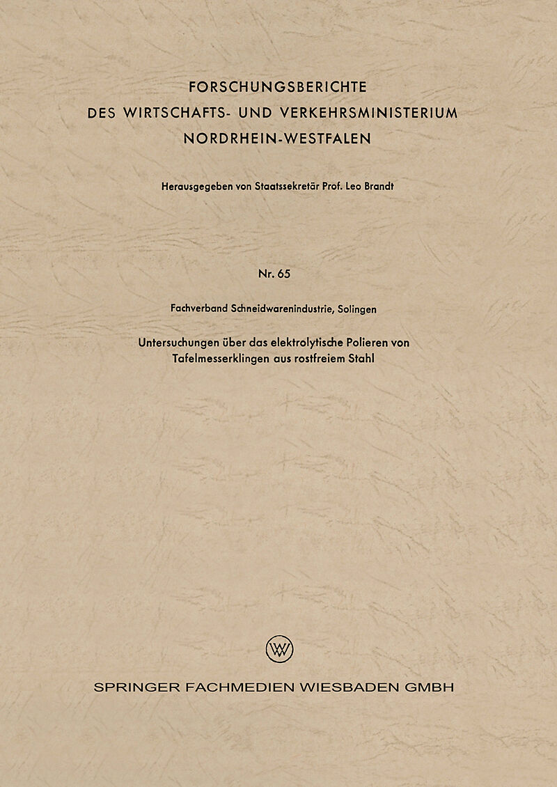 Untersuchungen über das elektrolytische Polieren von Tafelmesserklingen aus rostfreiem Stahl