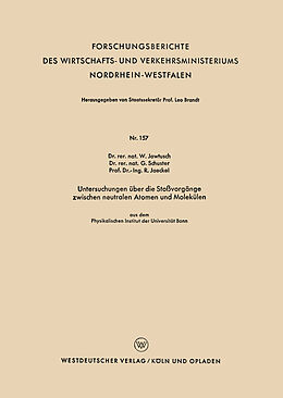 Kartonierter Einband Untersuchungen über die Stoßvorgänge zwischen neutralen Atomen und Molekülen von Waldemar Jawtusch