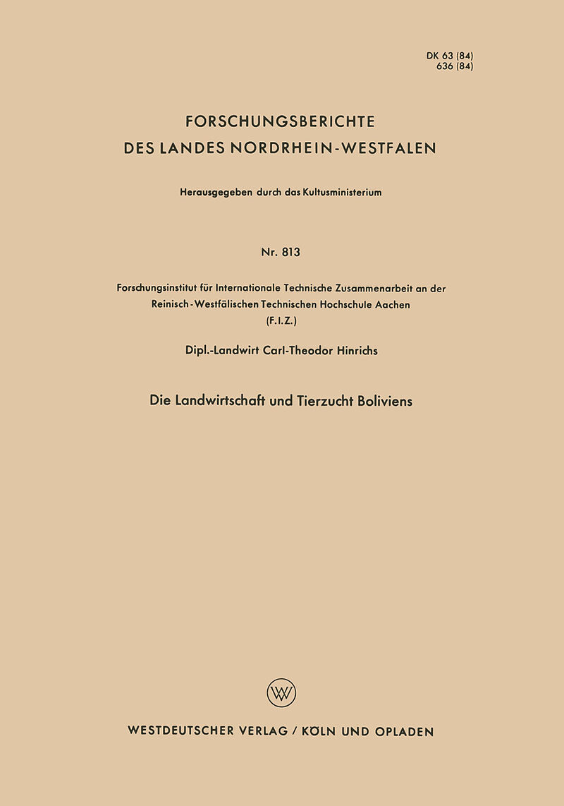 Die Landwirtschaft und Tierzucht Boliviens