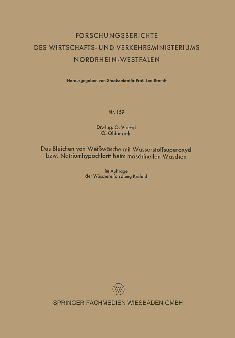 Das Bleichen von Weißwäsche mit Wasserstoffsuperoxyd bzw. Natriumhypochlorit beim maschinellen Waschen