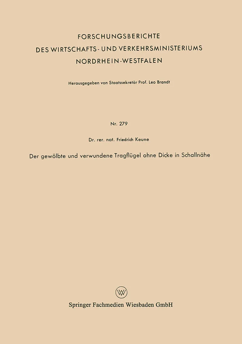 Der gewölbte und verwundene Tragflügel ohne Dicke in Schallnähe