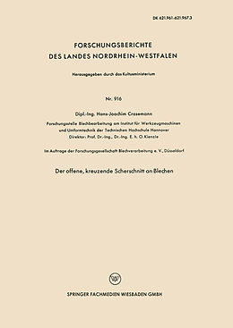 Kartonierter Einband Der offene, kreuzende Scherschnitt an Blechen von Hans-Joachim Crasemann
