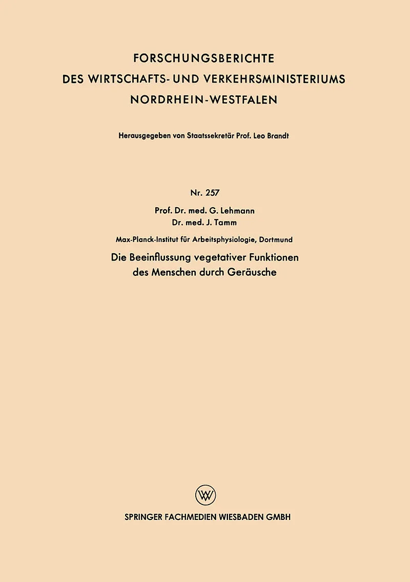 Die Beeinflussung vegetativer Funktionen des Menschen durch Geräusche