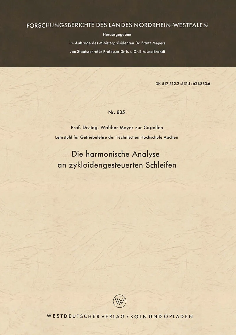 Die harmonische Analyse an zykloidengesteuerten Schleifen
