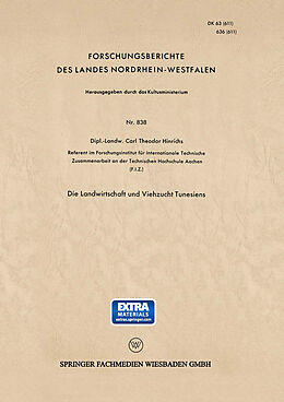 Kartonierter Einband Die Landwirtschaft und Viehzucht Tunesiens von Carl-Theodor Hinrichs
