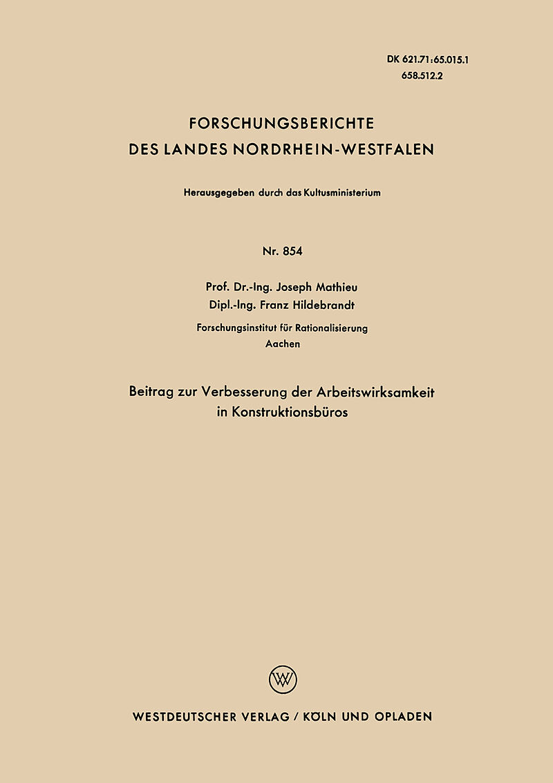 Beitrag zur Verbesserung der Arbeitswirksamkeit in Konstruktionsbüros