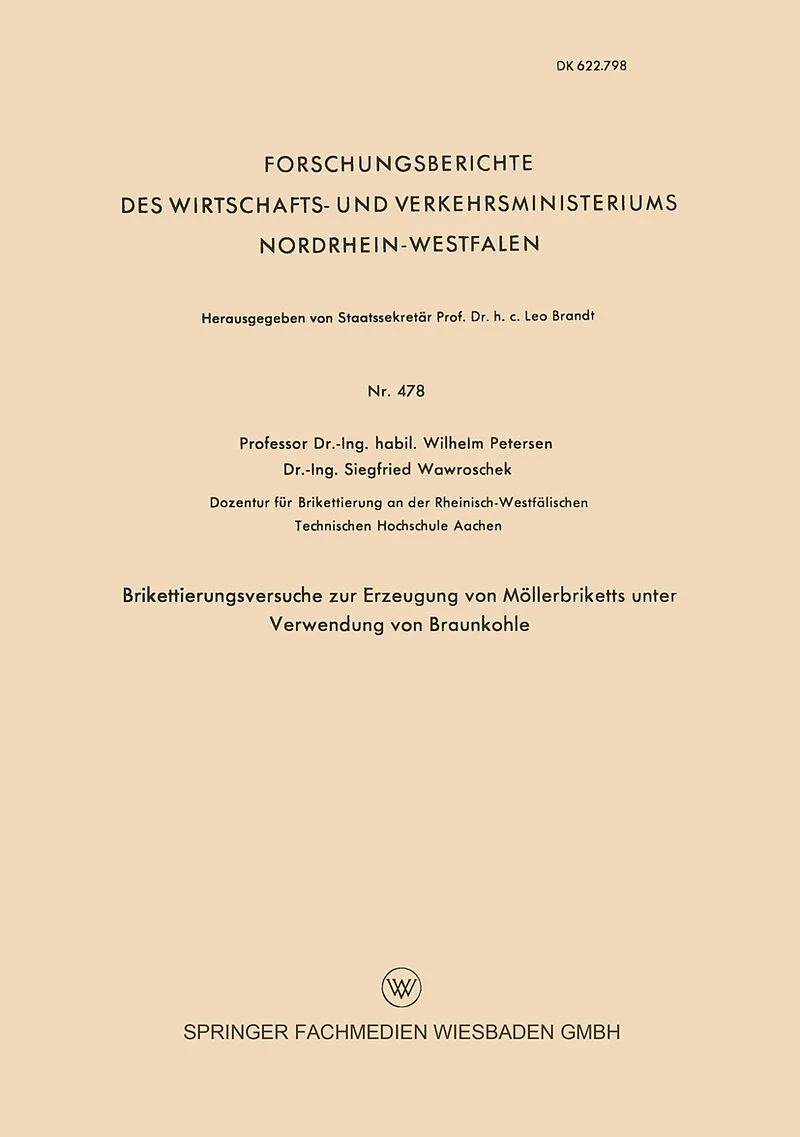 Brikettierungsversuche zur Erzeugung von Möllerbriketts unter Verwendung von Braunkohle