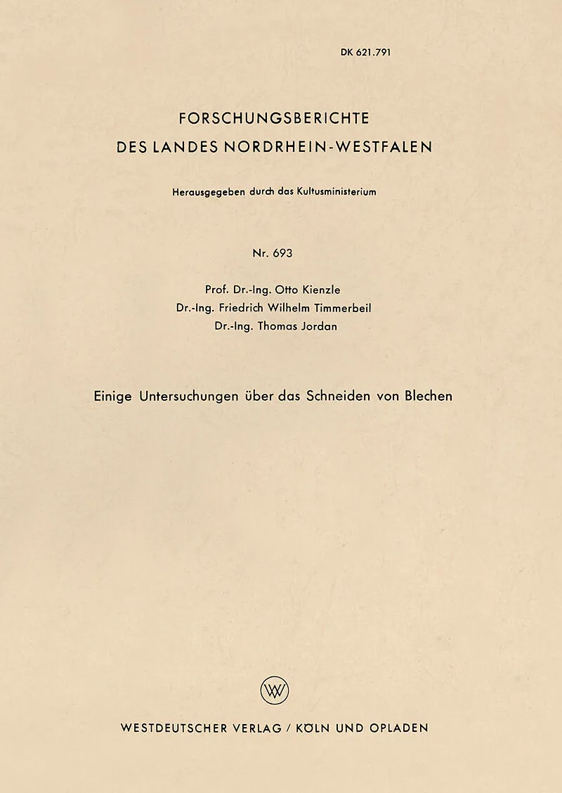 Einige Untersuchungen über das Schneiden von Blechen