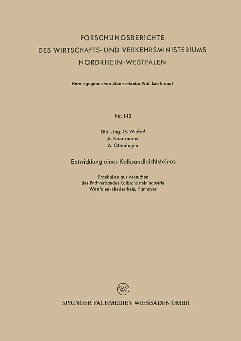 Entwicklung eines Kalksandleichtsteines