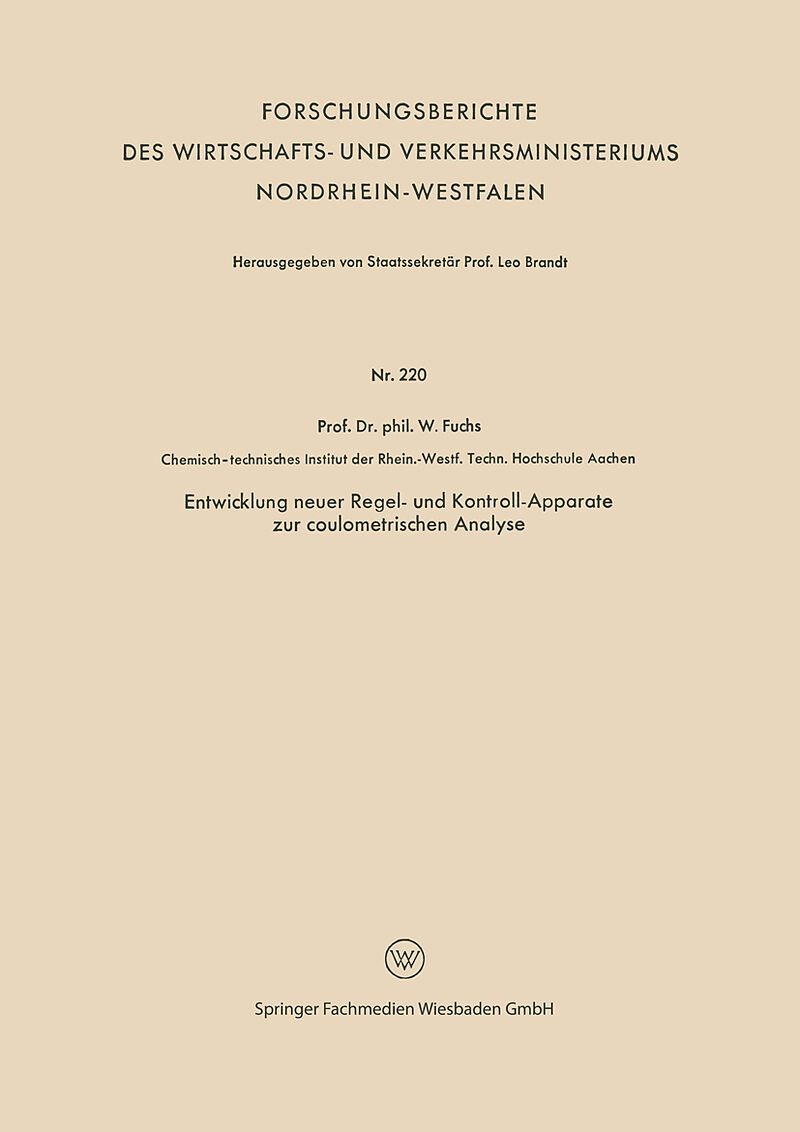 Entwicklung neuer Regel- und Kontroll-Apparate zur coulometrischen Analyse