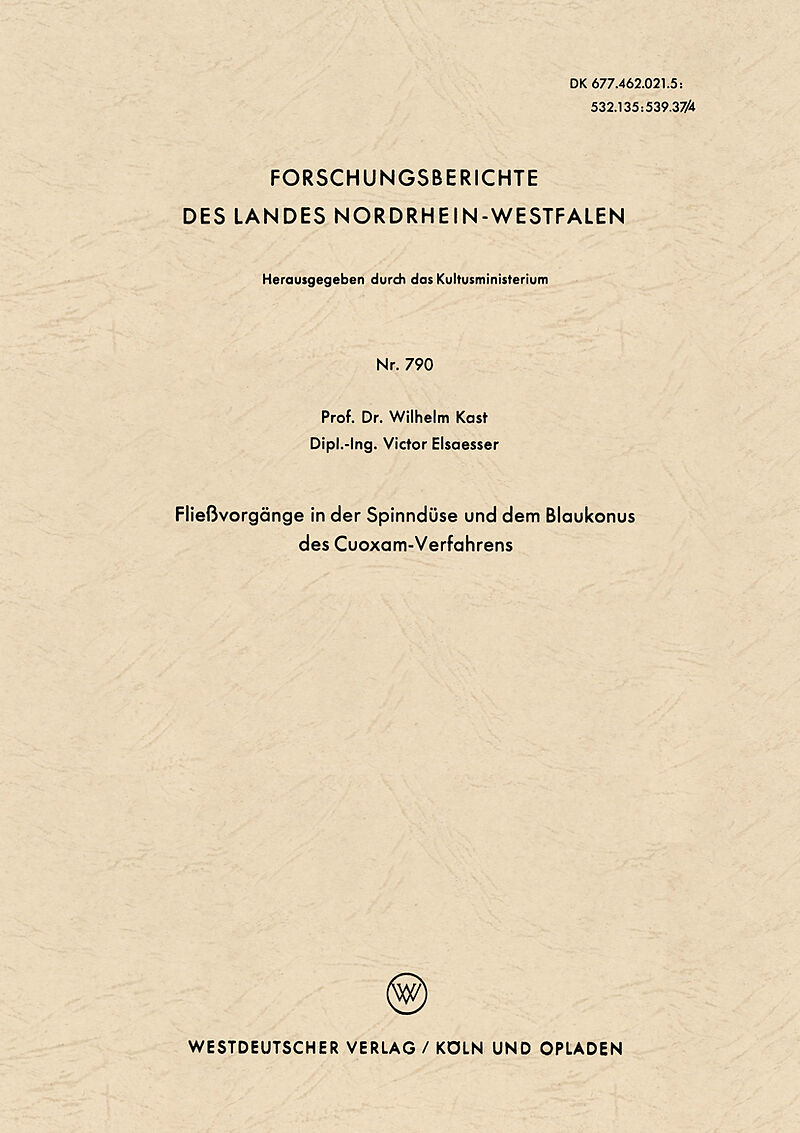 Fließvorgänge in der Spinndüse und dem Blaukonus des Cuoxam-Verfahrens