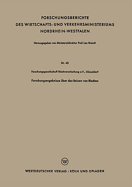 Kartonierter Einband Forschungsergebnisse über das Beizen von Blechen von Forschungsgesellschaft Blechverarbeitung, Düsseldorf