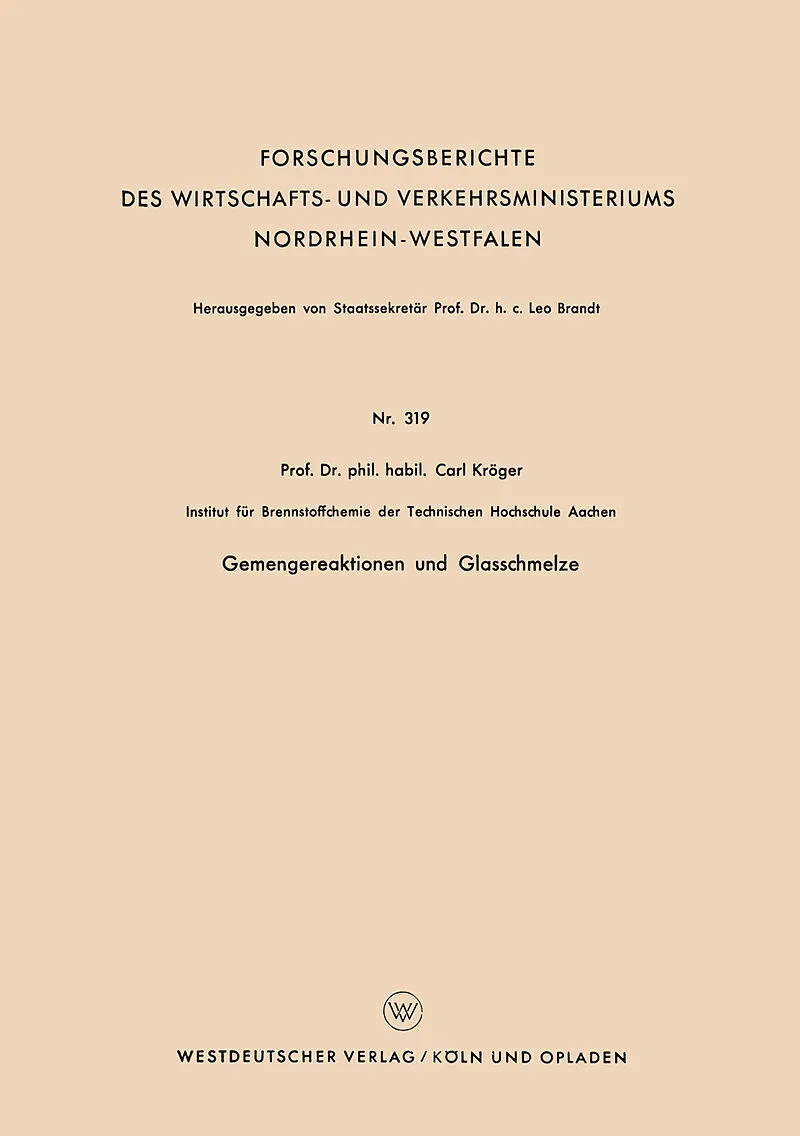 Gemengereaktionen und Glasschmelze
