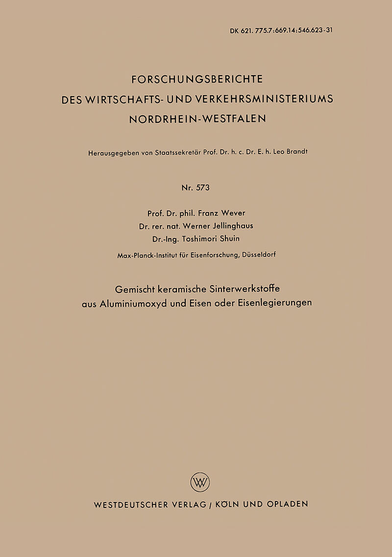 Gemischt keramische Sinterwerkstoffe aus Aluminiumoxyd und Eisen oder Eisenlegierungen