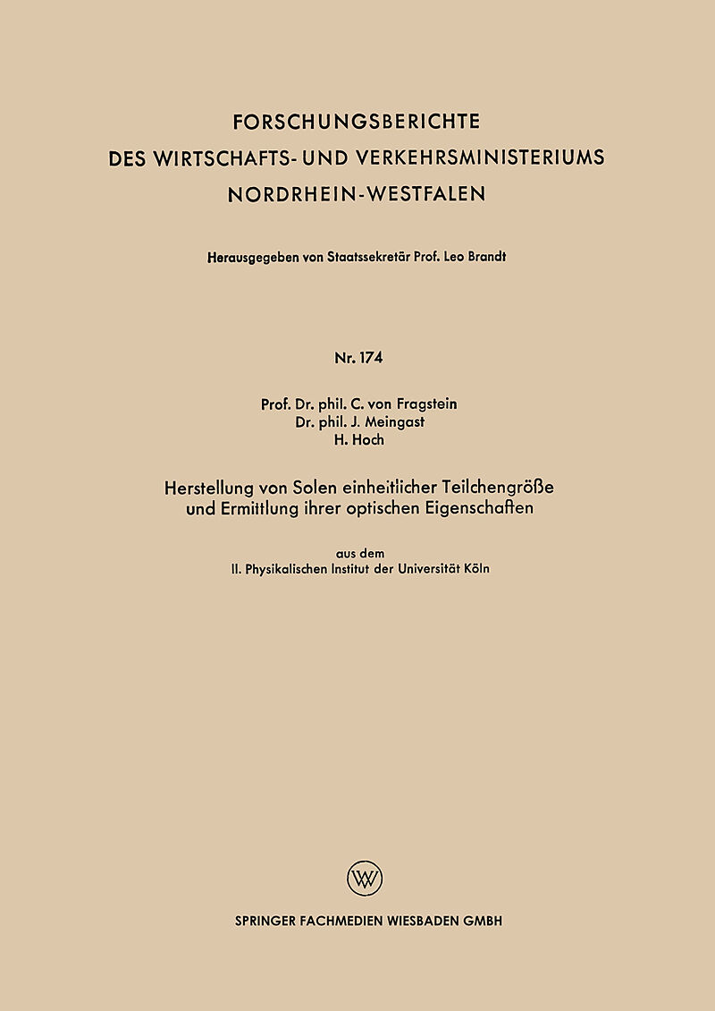 Herstellung von Solen einheitlicher Teilchengröße und Ermittlung ihrer optischen Eigenschaften