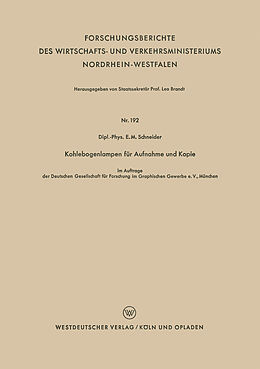 Kartonierter Einband Kohlebogenlampen für Aufnahme und Kopie von E. M. Schneider