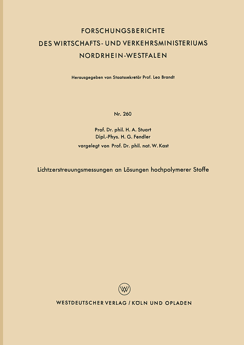 Lichtzerstreuungsmessungen an Lösungen hochpolymerer Stoffe