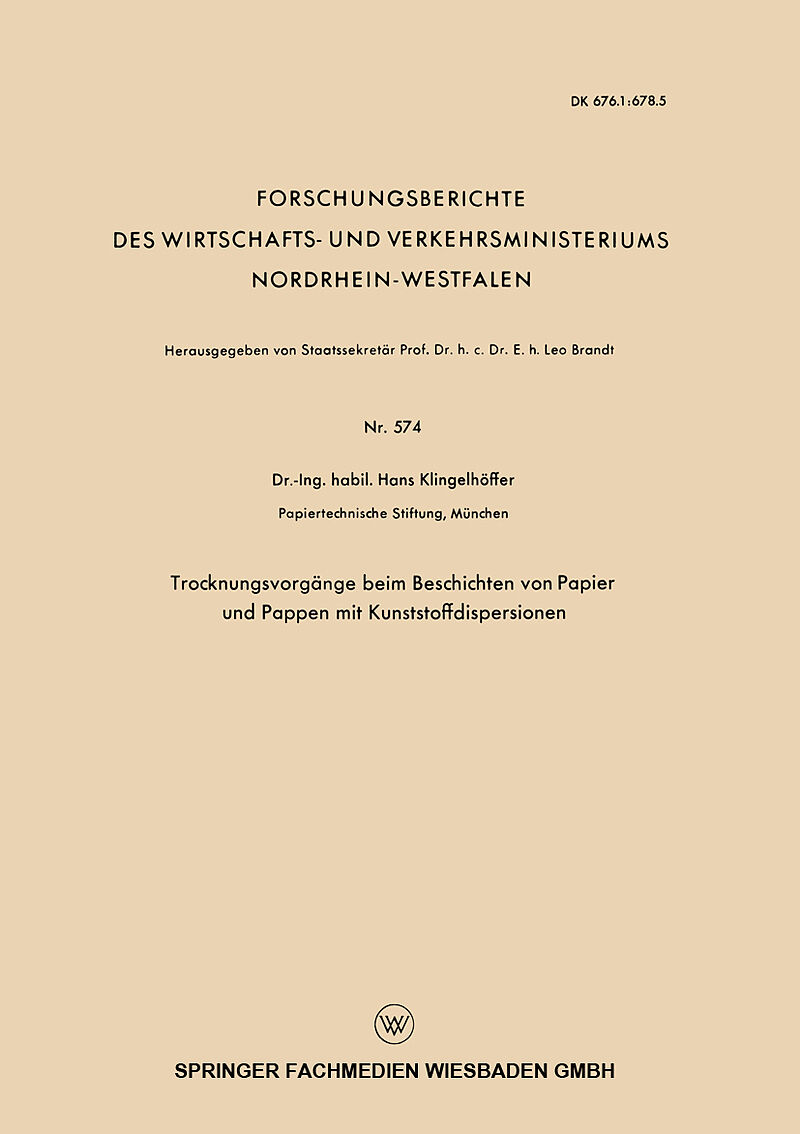 Trocknungsvorgänge beim Beschichten von Papier und Pappen mit Kunststoffdispersionen