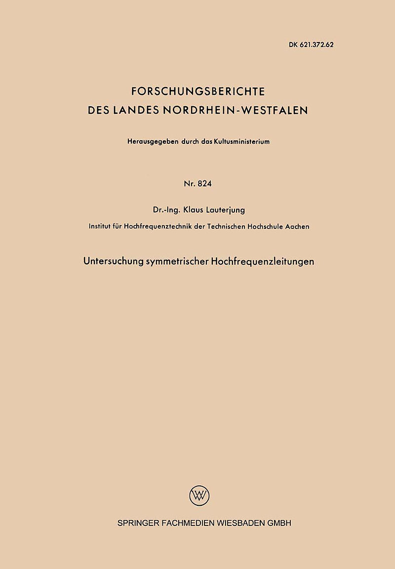 Untersuchung symmetrischer Hochfrequenzleitungen