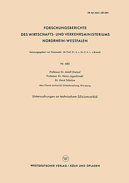 Kartonierter Einband Untersuchungen an technischem Siliziumcarbid von Adolf Dietzel