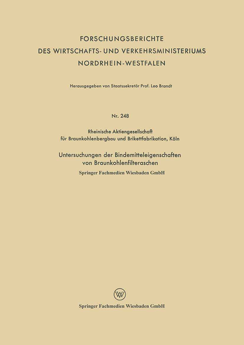 Untersuchungen der Bindemitteleigenschaften von Braunkohlenfilteraschen