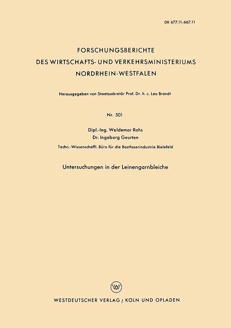 Untersuchungen in der Leinengarnbleiche