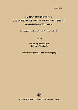 Kartonierter Einband Untersuchungen über den Räumvorgang von Herwart Opitz