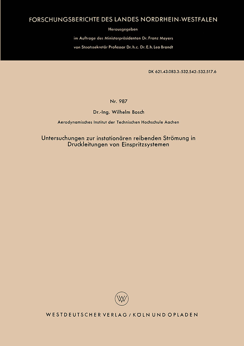 Untersuchungen zur instationären reibenden Strömung in Druckleitungen von Einspritzsystemen