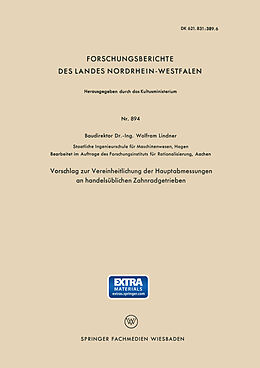 Kartonierter Einband Vorschlag zur Vereinheitlichung der Hauptabmessungen an handelsüblichen Zahnradgetrieben von Wolfram Lindner