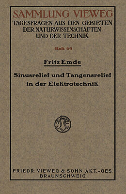 Kartonierter Einband Sinusrelief und Tangensrelief in der Elektrotechnik von Fritz Emde