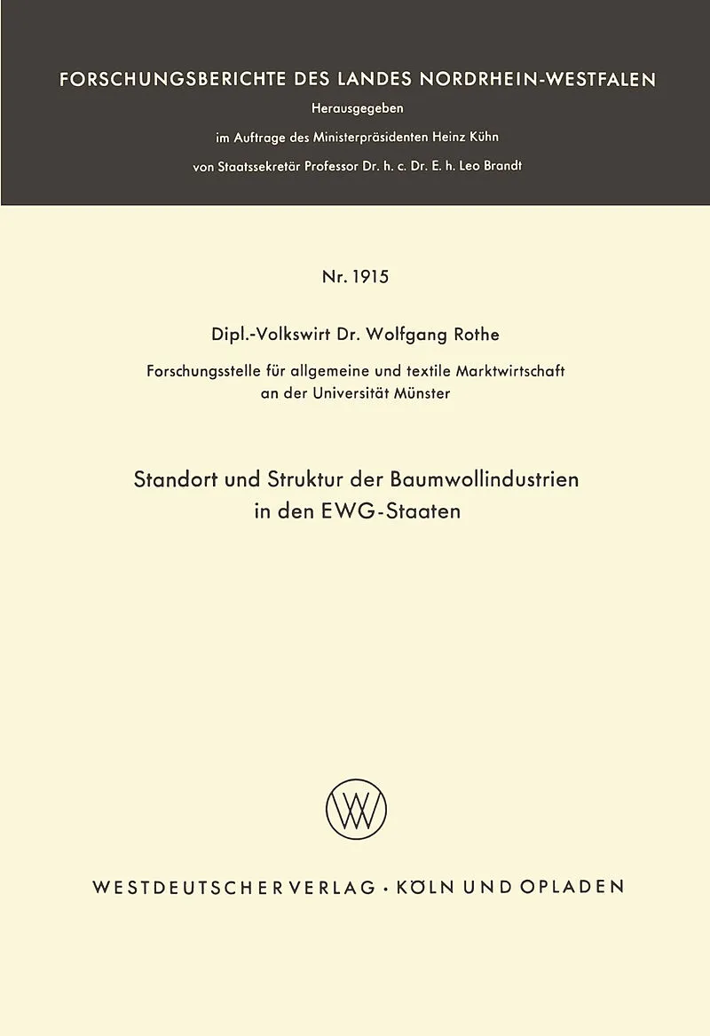 Standort und Struktur der Baumwollindustrien in den EWG-Staaten