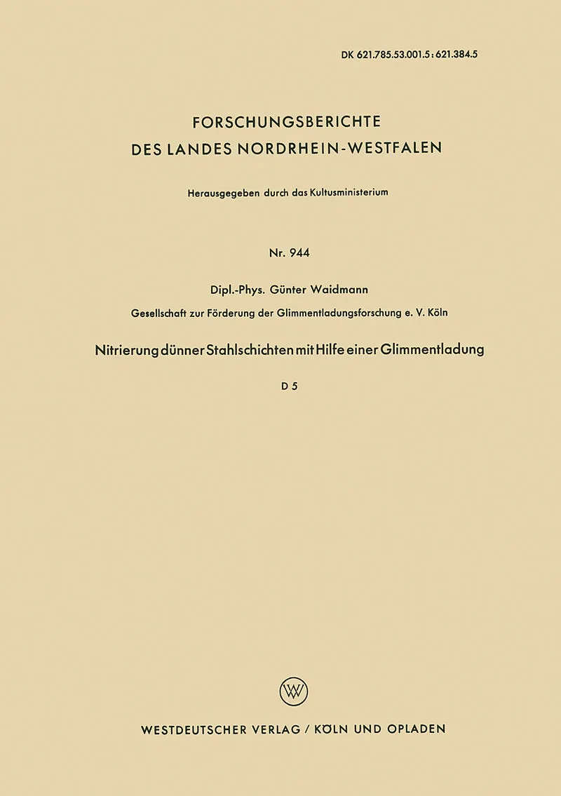 Nitrierung dünner Stahlschichten mit Hilfe einer Glimmentladung