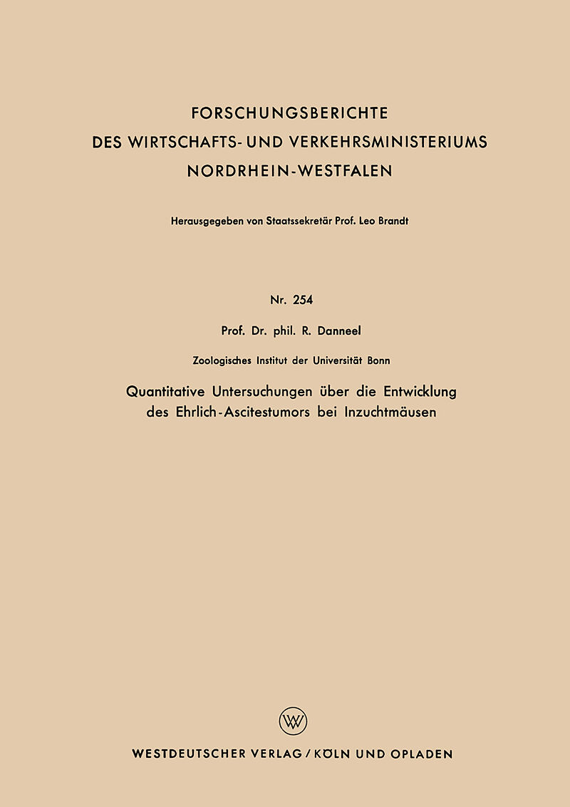 Quantitative Untersuchungen über die Entwicklung des Ehrlich-Ascitestumors bei Inzuchtmäusen