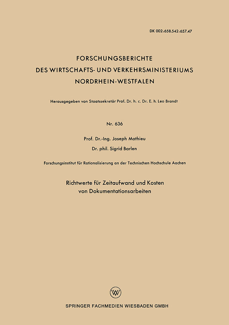 Richtwerte für Zeitaufwand und Kosten von Dokumentationsarbeiten