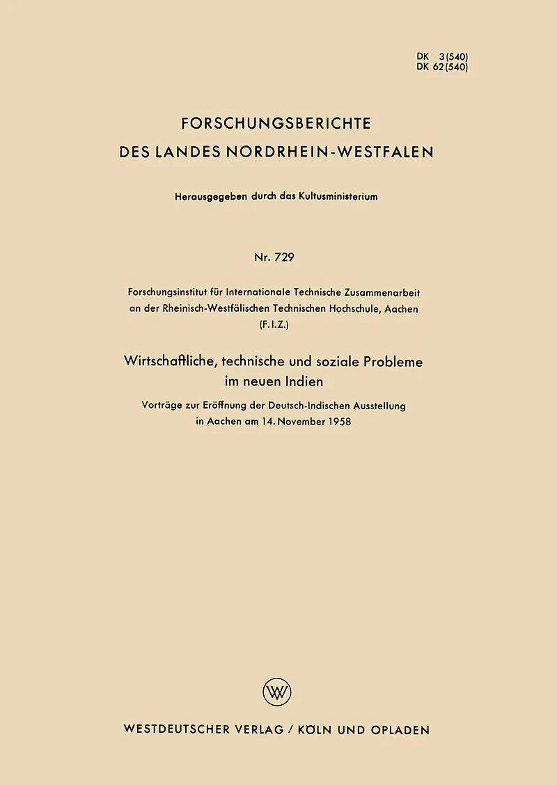 Wirtschaftliche, technische und soziale Probleme im neuen Indien