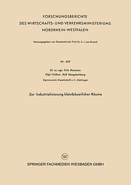 Kartonierter Einband Zur Industrialisierung kleinbäuerlicher Räume von Fritz Riemann