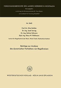 E-Book (pdf) Beiträge zur Analyse des dynamischen Verhaltens von Regelkreisen von Otto Schäfer, Josef Janzig, Helmut Schwarz