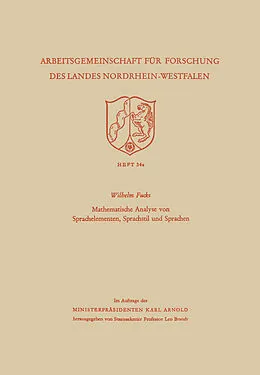E-Book (pdf) Mathematische Analyse von Sprachelementen, Sprachstil und Sprachen von Wilhelm Fucks