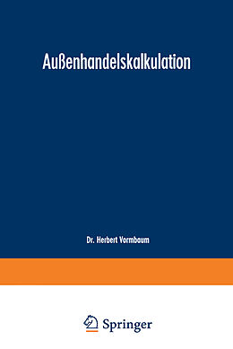 E-Book (pdf) Außenhandelskalkulation von Herbert Vormbaum