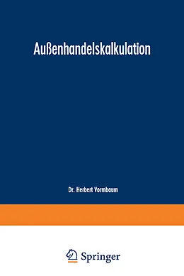 E-Book (pdf) Außenhandelskalkulation von Herbert Vormbaum