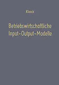 E-Book (pdf) Betriebswirtschaftliche Input-Output-Modelle von Josef Kloock