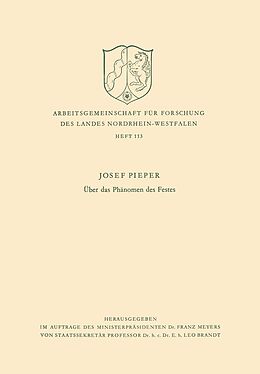 E-Book (pdf) Über das Phänomen des Festes von Josef Pieper