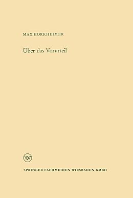 E-Book (pdf) Über das Vorurteil von Max Horkheimer