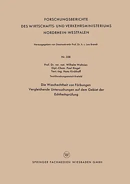 E-Book (pdf) Die Waschechtheit von Färbungen von Wilhelm Weltzien
