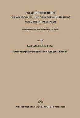 E-Book (pdf) Untersuchungen über Reaktionen in flüssigem Ammoniak von Otto Schmitz-Dumont