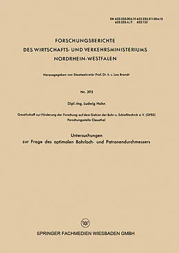 E-Book (pdf) Untersuchungen zur Frage des optimalen Bohrloch- und Patronendurchmessers von Ludwig Hahn