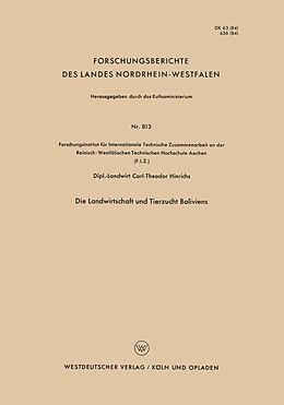 E-Book (pdf) Die Landwirtschaft und Tierzucht Boliviens von Carl-Theodor Hinrichs