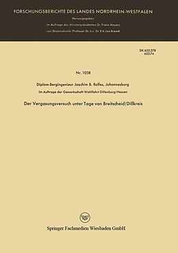 E-Book (pdf) Der Vergasungsversuch unter Tage von Breitscheid/Dillkreis von Joachim B. Rolfes
