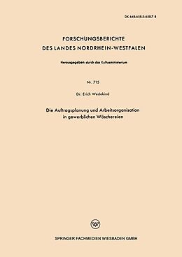 E-Book (pdf) Die Auftragsplanung und Arbeitsorganisation in gewerblichen Wäschereien von Erich Wedekind