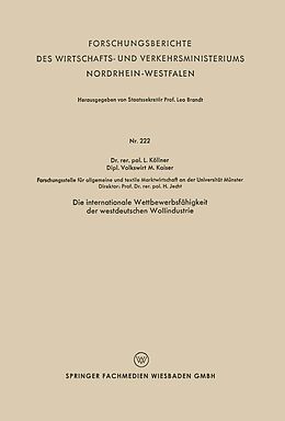 E-Book (pdf) Die internationale Wettbewerbsfähigkeit der westdeutschen Wollindustrie von Lutz Köllner